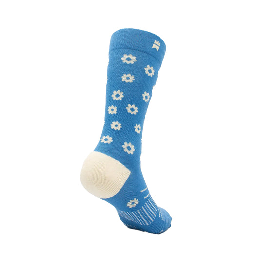 Blue Daisies - Crew Height Socks (Padded)
