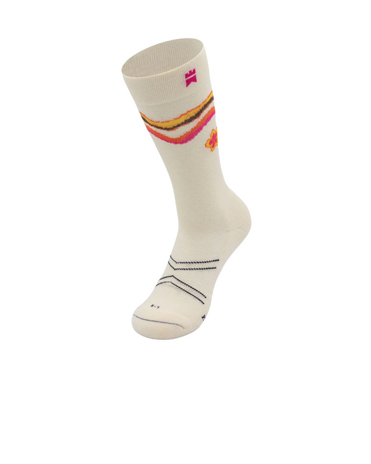Happy Days (Cream) - Crew Height Socks
