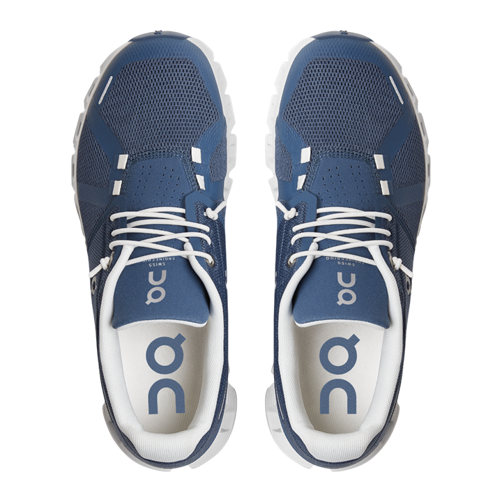 ON Women's Cloud 5 Denim White running shoe, lightweight and cushioned