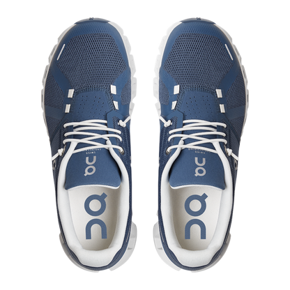 ON Women's Cloud 5 Denim White running shoe, lightweight and cushioned