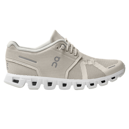 ON Women's Cloud 5 Pearl White running shoe, lightweight and cushioned