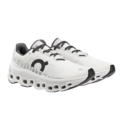 ON Women's Cloudmonster Undyed White running shoe, lightweight and breathable at Op Athlete Supply