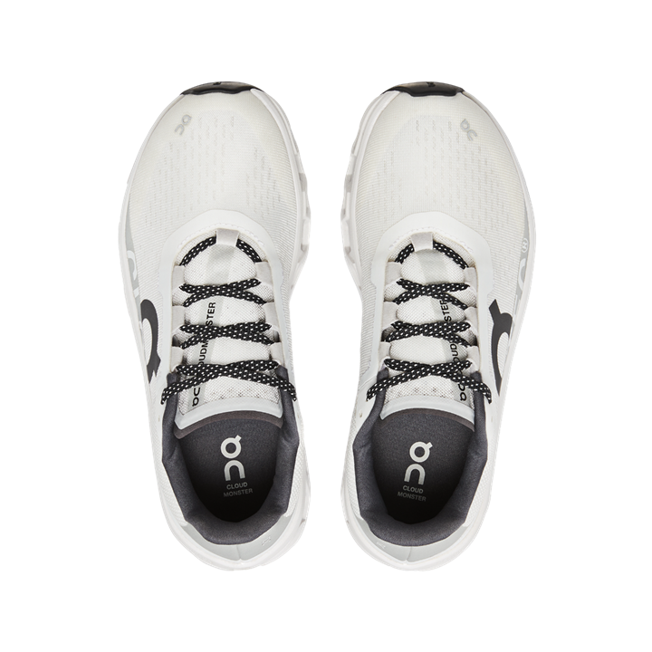 ON Women's Cloudmonster Undyed White running shoe, lightweight and breathable at Op Athlete Supply.