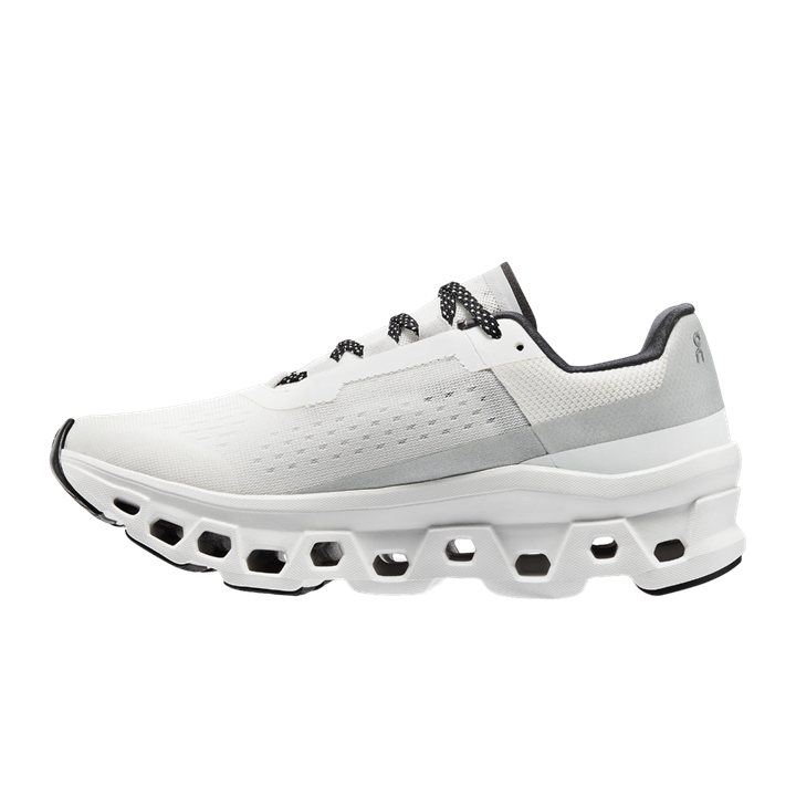 ON Women's Cloudmonster Undyed White running shoe, lightweight and breathable